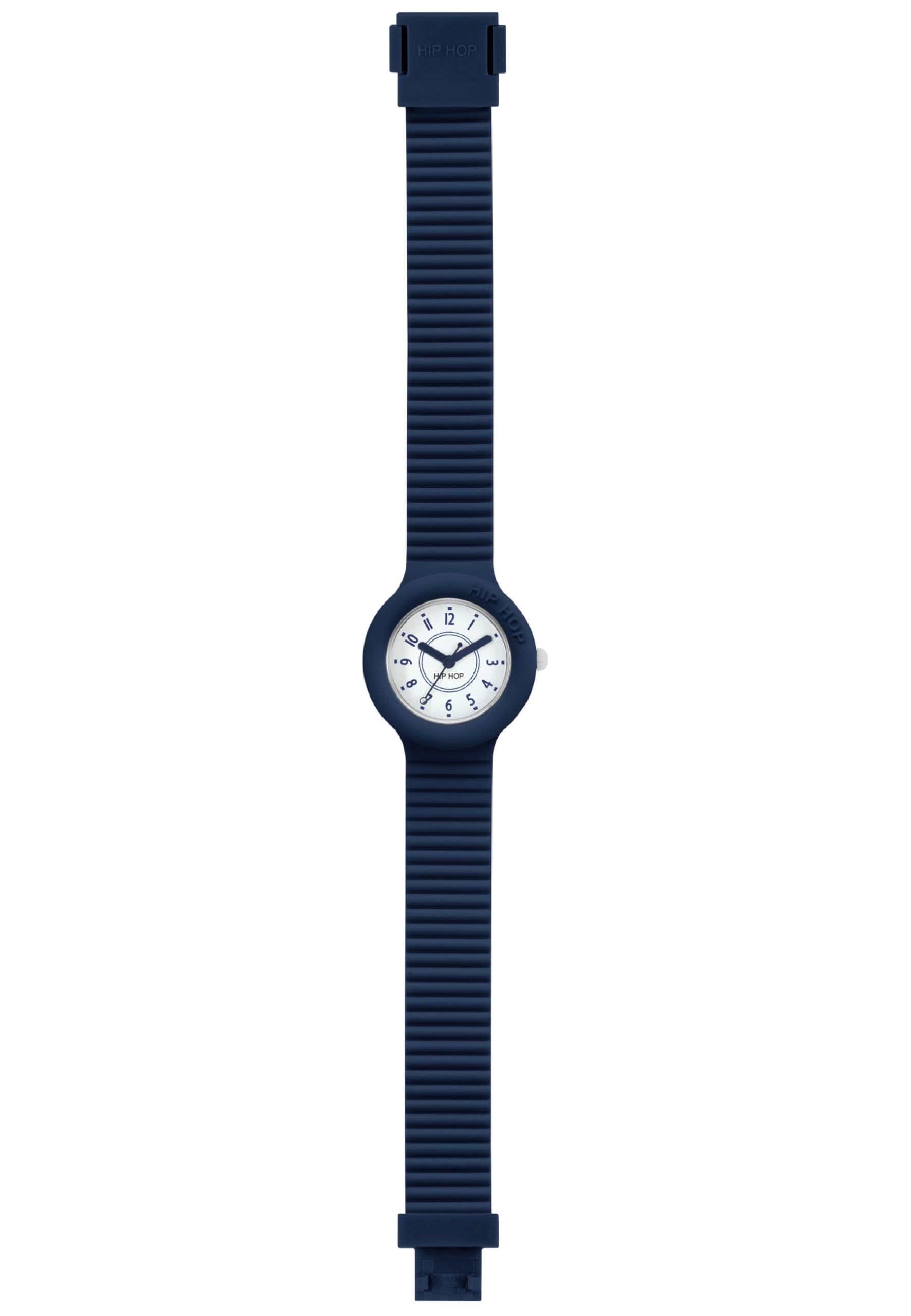 Hip Hop Deep Ocean Time-Only Unisex Watch, Completely Blue with White Dial and Visible Numbers, with Soft Silicone Water Resistant Band HWU0634