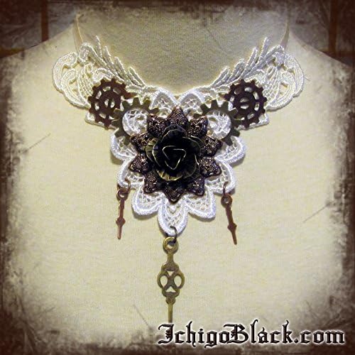 Filigree rose steampunk lace choker