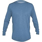 Anetik Low Pro Tech LS Tee BahamaHeather XL - Men's Fashion Casual Long Sleeve Shirts Cotton Shirts - Regular Fit - Lifestyle Beach Apparel