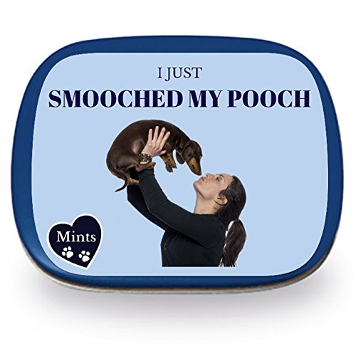 I Just Smooched My Pooch Mints - Funny Gift for Dog Lovers Crazy Dog Person Gifts Funny Mint Tins Stocking Stuffers for Dog People Wintergreen Mints Kissed My Dog Mints Dachshund Gifts