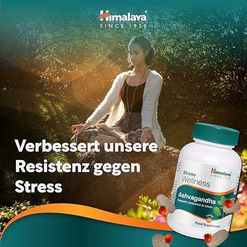Stress Wellness Ashwagandha Wurzelextrakt 500 mg, 60 Tabletten (30 Tage) – Adaptogenes Nahrungsergänzungsmittel für Stressabbau, Energie und Entspannung. Vegane ayurvedische Formel