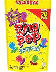 Ring Pop Individually Wrapped Bulk Variety Party Lollipop Suckers with Assorted Flavors Fun Candy for Birthdays & Celebrations, Original, Mixed Fruit, 20 Count