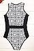 Women's One Piece Zipper Retro Print Bikini Push up Monokini Conjoined Bathing Retro Print,XL Suit UPS Post