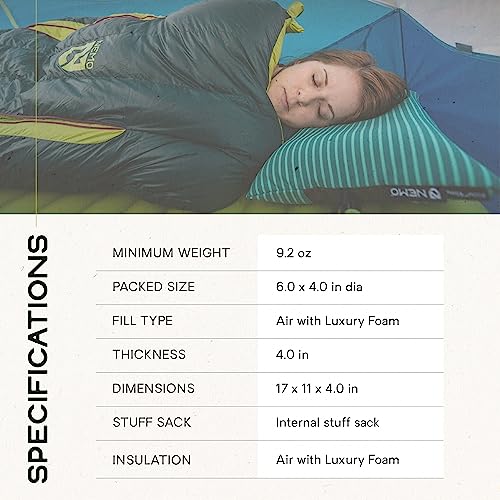 NEMO Fillo Backpacking & Camping Pillow Soft Inflatable Travel Pillow