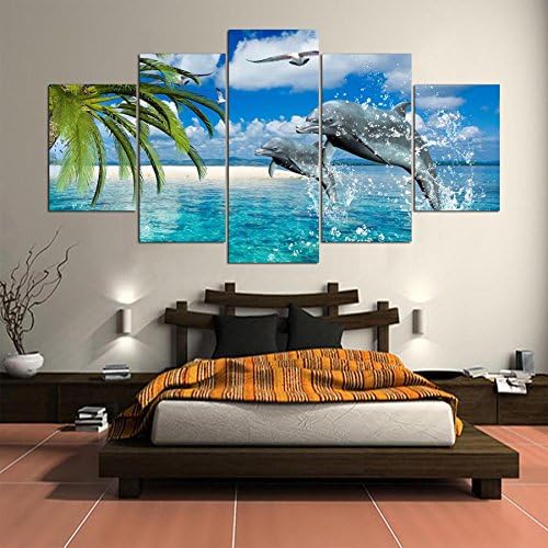 JESC Modern Artwork Home Decor Wall Art Canvas Print 5 Panel Painting for Living Room Kids Room Children's Room Décor