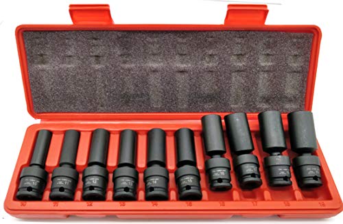 10Pc 3/8" Drive Universal Swivel Deep Impact Socket Set (METRIC) PRO Radius Set