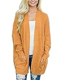GRAPENT Women Casual Long Sleeve Open Front Cable Knit Texture Cardigan Sweater