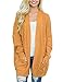 GRAPENT Women Casual Long Sleeve Open Front Cable Knit Texture Cardigan Sweater