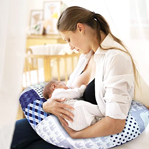 HNHUAMING Elephant Nursing Pillow Cover, Nursing Pillowcase for Newborn