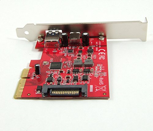 Ableconn PU31-AC-2 USB 3.1 Gen 2 (10 Gbps) Type-C & Type-A PCI Express (PCIe) x4 Host Adapter Card (ASMedia ASM2142 Chipset)