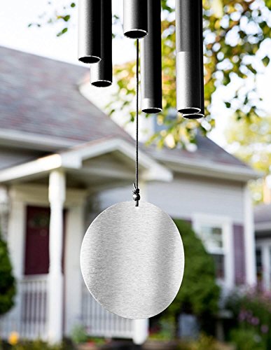 Aipker Wind Chimes for Outdoor Garden Home Patio - Amazing Grace Wind Chime with 6 Long Aluminum Tubes Black