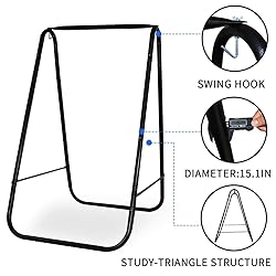 PIRNY Hammock Chair Stand with Large Hanging Padded