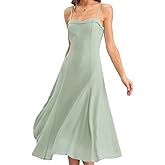 RIHOAS Formal Wedding Guest Dress A Line Sleeveless Slip Spaghetti Strap Corset Chiffon Elegant Party Midi Dress