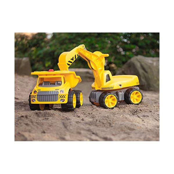 BIG - Power-Worker Maxi-Digger - Kinderfahrzeug, geeignet als Sandspielzeug und für das Kinderzimmer, Baggerfahrzeug zum Sitzen bis 50 kg, für Kinder ab 3 Jahren, Gelb – Bild 5