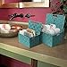 Sorbus Set of 3 Hand-Woven Storage Baskets with Lids – Decorative Wicker Organizers for Home, Closet, or Shelves (Aqua)