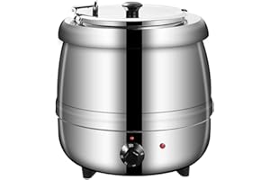 CHOLISM Commercial Soup Kettle Warmer, Stainless Steel 11 Qt Countertop Food Kettle Warmer
