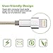 iPhone Cable DANTENG, 3Pack 10FT Extra Long Charging Cord - Nylon Braided 8 Pin to USB Lightning Charger for iPhone 7,SE,5,5s,6,6s,6 Plus,iPad Air,Mini,iPod(Gold Silver)