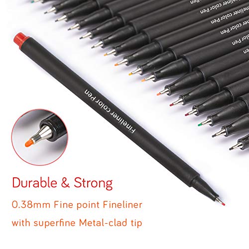 36 Colored Journal Planner Pen Fineliner Pens Set, Color Fine Point Markers Porous Pens for Bullet Journaling Writing Note Taking Calendar Agenda Art Supplies