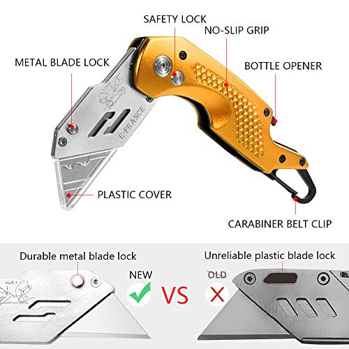 Professional Box Cutter Folding Utility Knife E Prance Pocket Carpet Knife With 14 Replaceable Sk5 Stainless Steel Blades Easy Release Button Quick Change And Locking Razor Knife Gold Pricepulse Professional Box Cutter Folding Utility Knife E Prance Pocket Carpet Knife With 14 Replaceable Sk5 Stainless Steel Blades Easy Release Button Quick Change And Locking Razor Knife Gold Pricepulse