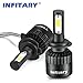 INFITARY LED Headlight Bulbs H7 Conversion Kits Car LED Headlights 72W/Pair 6500K 8000LM Extremely Super Bright COB Chips- 1 Pair-(H7 Black)