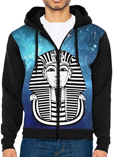 Tutankhamun Athletics Men's Zip-Front Hoodie Sweatshirt With Drawstrings M