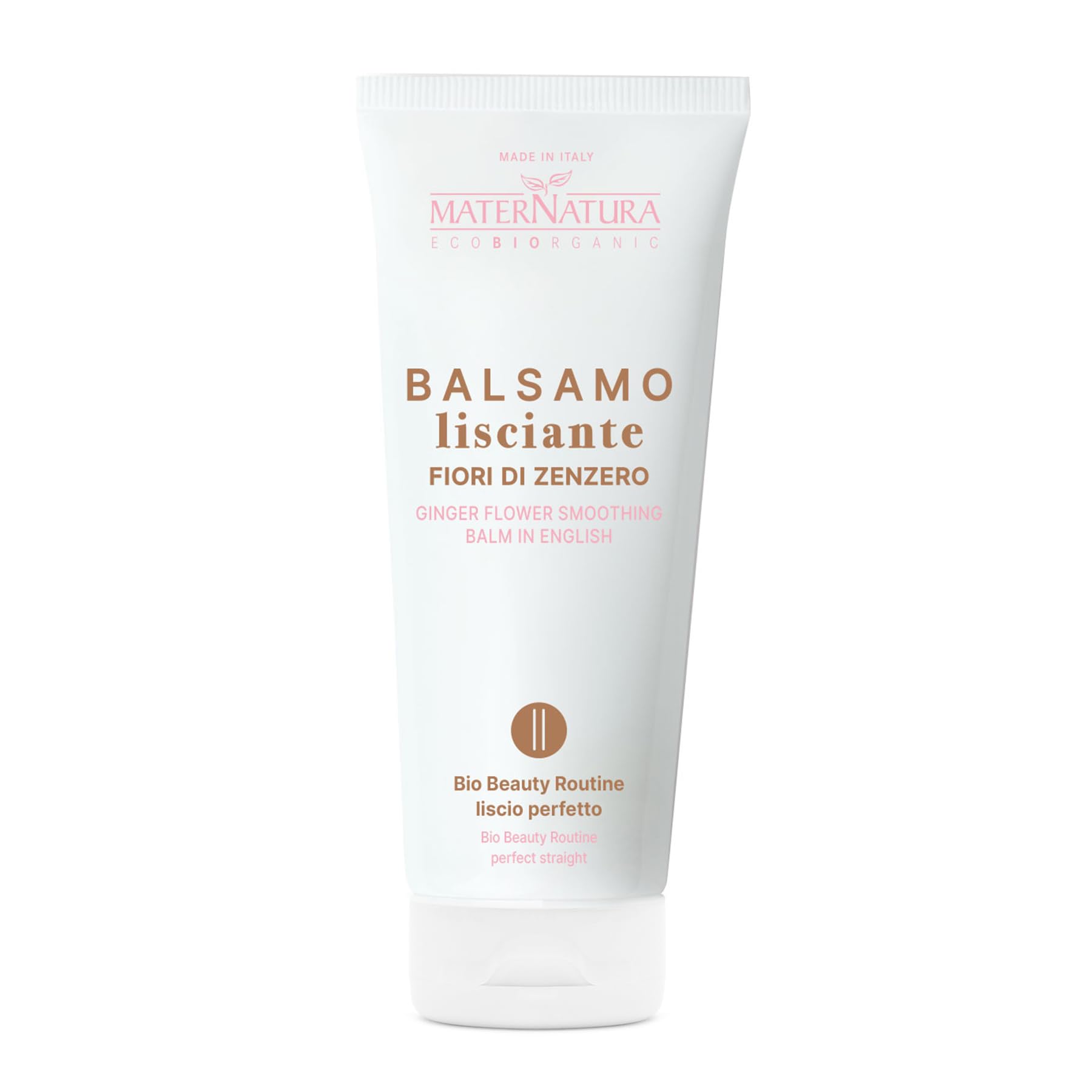 Maternatura , smoothing balm for straight hair with ginger flowers, detangling effect and long-lasting straight hair, organic beauty routine for perfect smoothness, Made in Italy - 250 ml