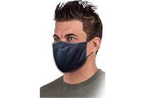Bodico Cotton/polyester Washable Resusable Face Mask for Adults with Adjustable Ear Loops, Black 1 count