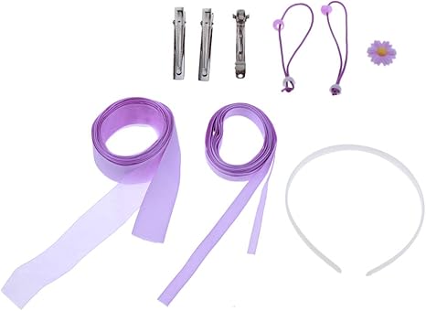 Amazon ヘアクリップ ヘアピン リボン 花ビーズ パープル 手作り