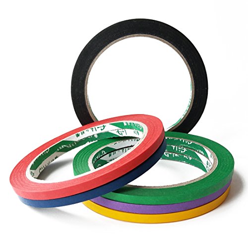 image for WSPER Colored Masking Tape 5mm Width Graphic Chart Tapes Whiteboard Gr