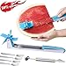 Watermelon Slicer Fruit Knife-PATENTED-RUCACIO Melon and Cantaloupe Fruit Slicer Carving and Cutting Tools for Home Easy Grip Kitchen Gadgets Set with 2 in 1 Melon Baller & Fruit Carve 4 Forks (BLUE)