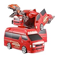 Kasenxet Toy 2 in 1 Transformation Dinosaur Robot Car Model Classic Toy Jurassic Dinosaur and Car Combo Funny Toy for Boys Girls Children Gift(Red)