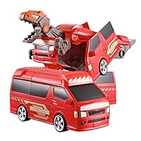 Kasenxet Toy 2 in 1 Transformation Dinosaur Robot Car Model Classic Toy Jurassic Dinosaur and Car Combo Funny Toy for Boys Girls Children Gift(Red)