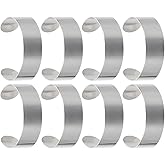 VOSAREA 8pcs Stainless Steel Bracelet Blanks for Jewelry Making - Adjustable Cuff Bangle & Corsage Cuff Accessories - for Costume Accessories and Creative Projects