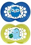 MAM Monsters Orthodontic Pacifier, Boy, 6+ Months, 2-Count