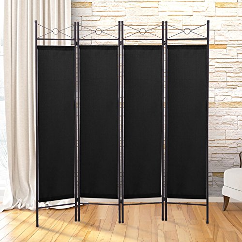 4 Panel Room Divider Privacy Folding Screen Durable Movable Partition White