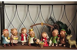 ENNAS Set of 10 Christmas Holiday Nativity Scene includes Stable, Joseph, Jesus, Mary and Wisemen
