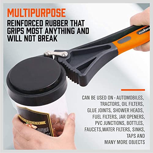 HORUSDY 2piece Oil Filter Wrench Set, 4" and 6" Rubber Strap Wrench