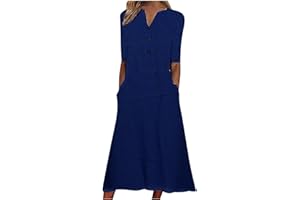 Sblioda Summer Dresses for Women 2024 Summer Boho Maxi Dress Short Sleeve V Neck Dresses Fashion Printed Dress with Pockets