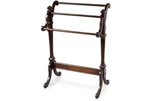 Beaumont Lane Traditional Wood Blanket Rack in Plantation Cherry Dark Brown
