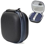Hard EVA Travel case for Bose SoundLink Micro Bluetooth Speaker by CaseSack, mesh Pocket for Cable and Other Accessories, Elastic Strap to Secure The Speaker (Black with Blue Zipper)