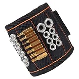 WARTOOL Magnetic Wristband 5 Powerful Magnets Tool Belt Storage for Holding Screws Nails Needles Other Small Tools Versatile Organizers for DIY Handyman Men Women Breathable Padding Gift Black