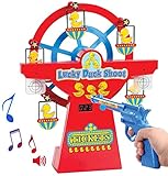 Bundaloo Duck Shooting Game - Powered Ferris Wheel Arcade Shoot Game - Mini Carnival Gaming for Playroom for Kids and Adults - Fun Toy Gun Set and Target Practice