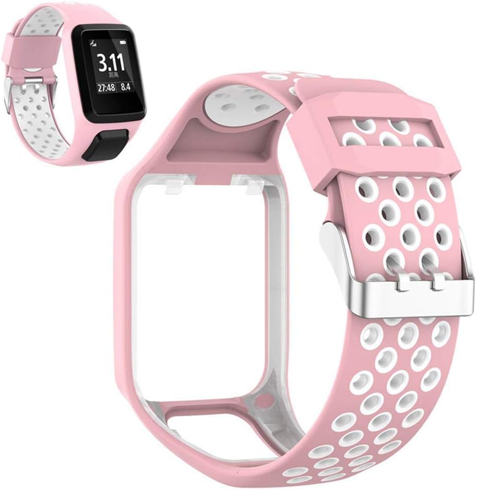 Baiwka Silicone Watchband for Tomtom Spark Runner2/3, Watch Strap Replacement Wristband for Tomtom Runner 2/ Runner 3/ Spark 3/ Adventurer/Golfer 2 Sports GPS Running Smartwatch
