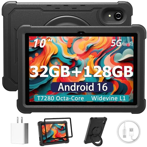 HUIHUANG 10 Inch Android Tablet 32GB RAM 128GB ROM Black