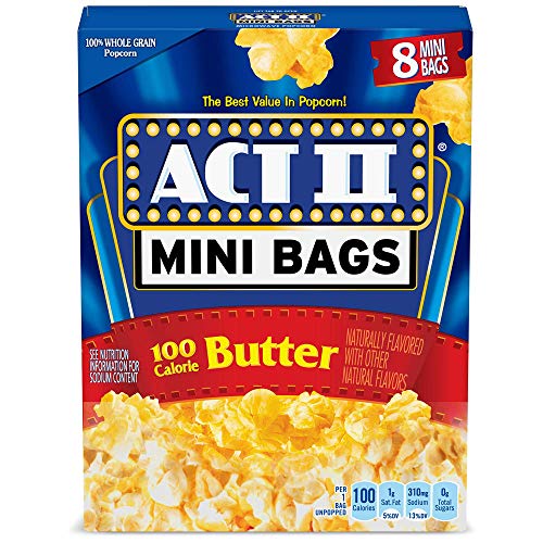 ACT II 100 Calorie Butter Microwave Popcorn, 1.1oz mini bags(8 count