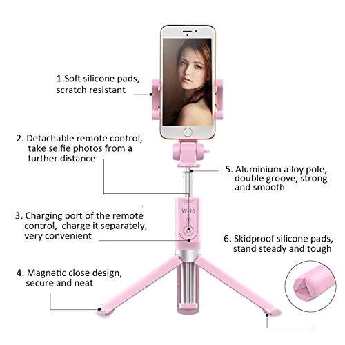 image for Selfie Stick - VANZAVANZU Extendable Selfie Stick Phone Tripod Monopod