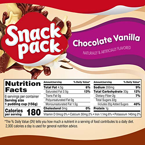 SNACK PACK PIE PUDDING CUPS, CHOCOLATE AND VANILLA, 33 OZ (6 CT)