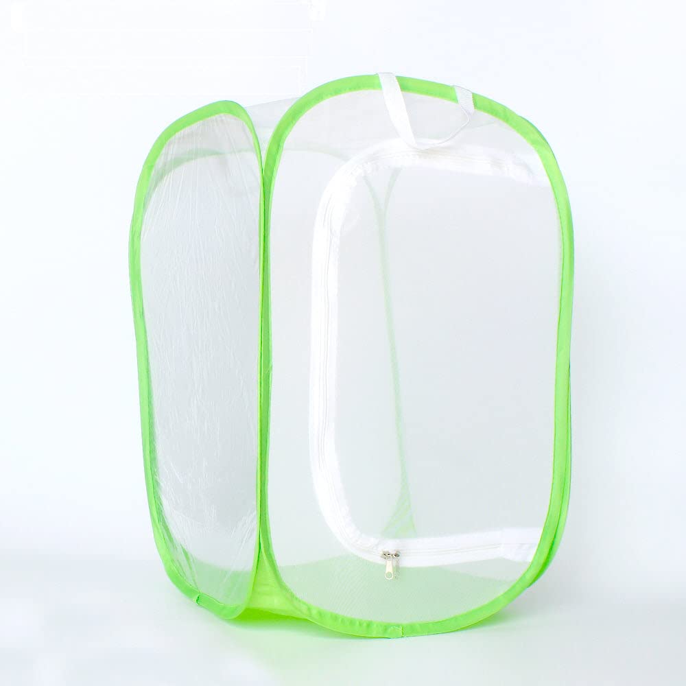 PETSOOO NFF-57 Large Green Portable Butterfly Habitat Kit, Mesh Net Cage and Garden Terrarium With Stick - Tarantula Enclosure Tank, Faunarium House 91 * 61 * 59cm