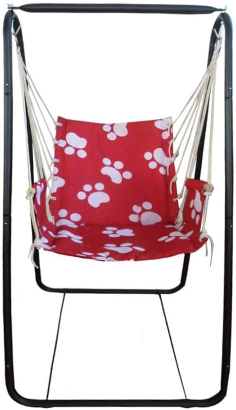 KANGJIABAOBAO Chair Swing Hammock Chair Hanging Rope Swing Rope For Indoor Outdoor Home Patio Deck Yard Garden With Hanging Kit Red Hammock (Color : Red, Size : 160x88x85CM)