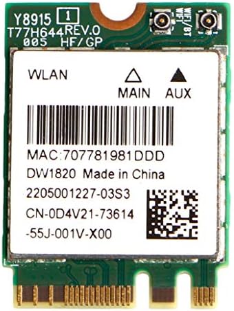 Andiny DELL DW1820 WLAN WiFi Wireless 802.11AC NGFF Mini WLAN WiFi Card QCNFA344A D4V21 (Certified Refurbished)